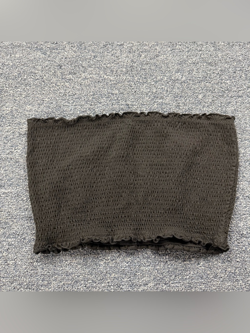 Victorias Secret PINK Black Lettuce Trim Stretchy Tube Top Medium